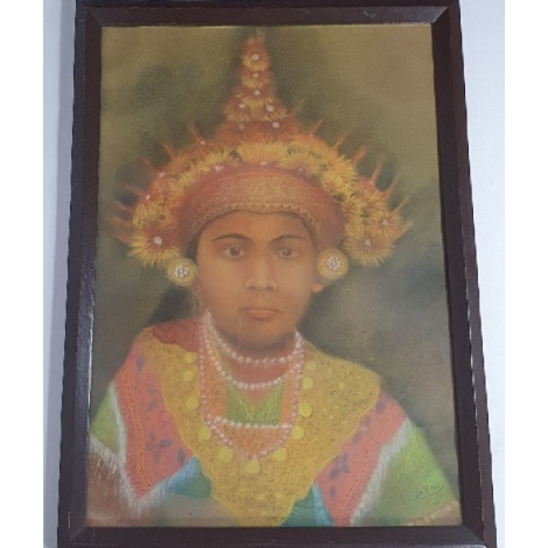 Indonesische school, Mooie man, achter glas